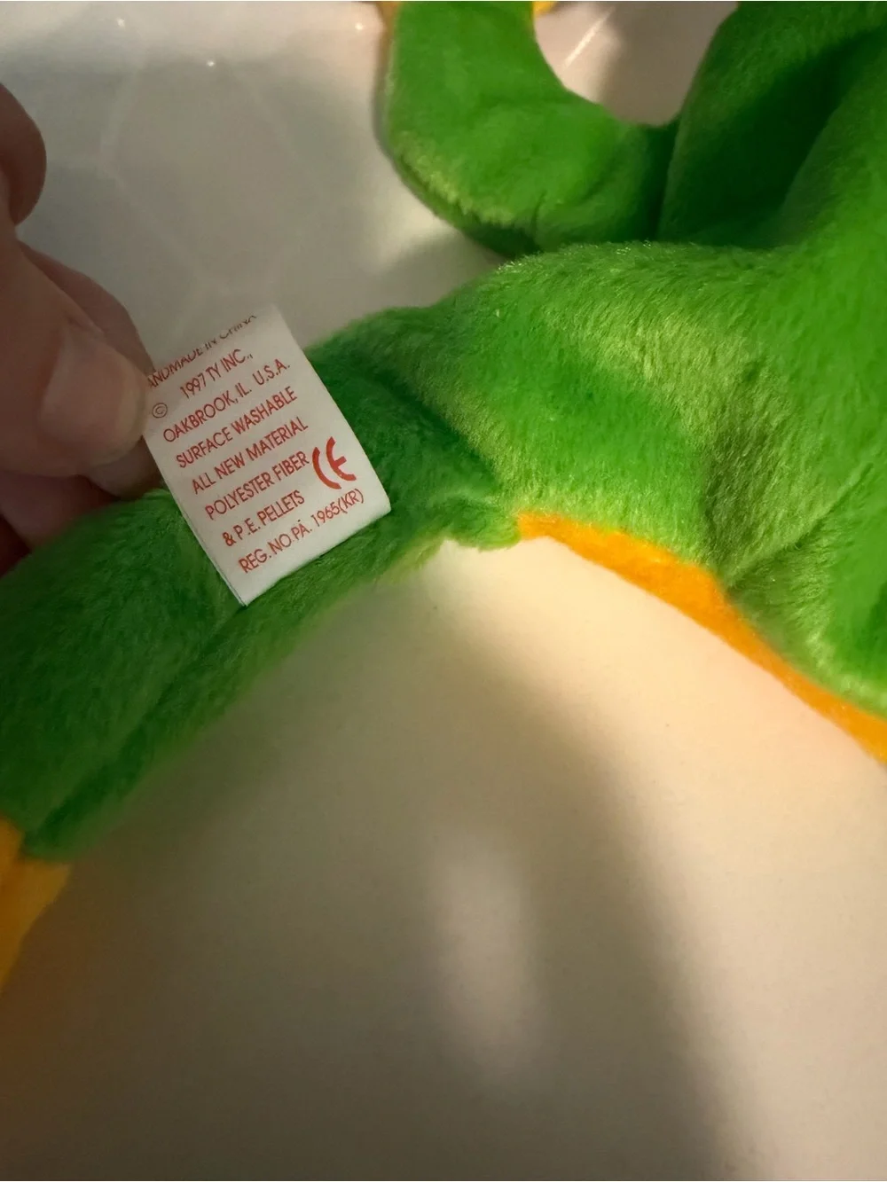 Vintage Ty Beanie Baby Smoochy the Frog 1997 - Retired Plush with Tags